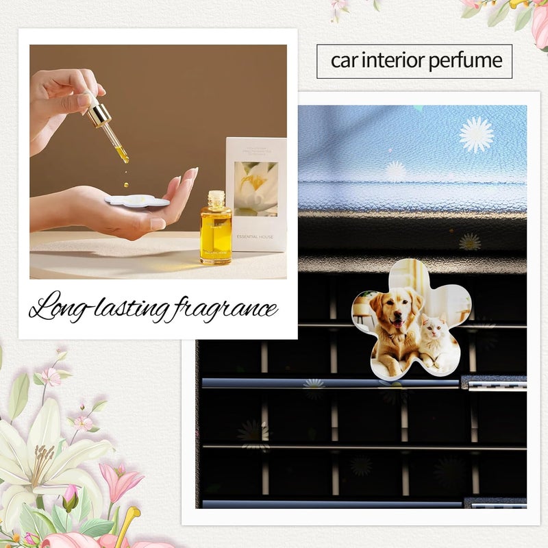 AOUXSEEM 20 Sets Sublimation Car Air Vent Blanks, DIY Car Accessories Heat Transfer Portrait Essential Oil Difusser,20pcs Matte PVC Blanks and 20pcs Square Clips - Image 5